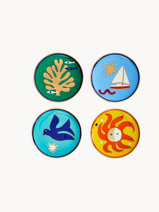 Porcelain Coaster Playa Set of 4
