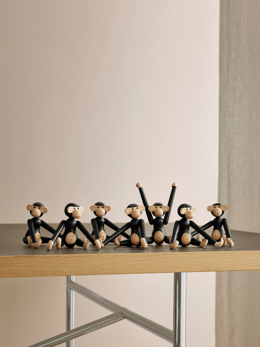 Oak Wood Decorative Object Monkey Mini