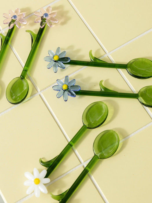 Handmade Borosilicate Spoons Flora, Set of 2