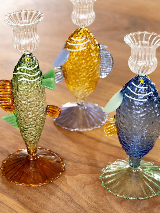 Handmade Borosilicate Candle Holder Fish