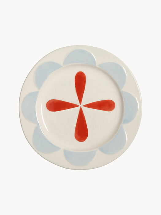 Handmade Dessert Plates Folk Set of 4