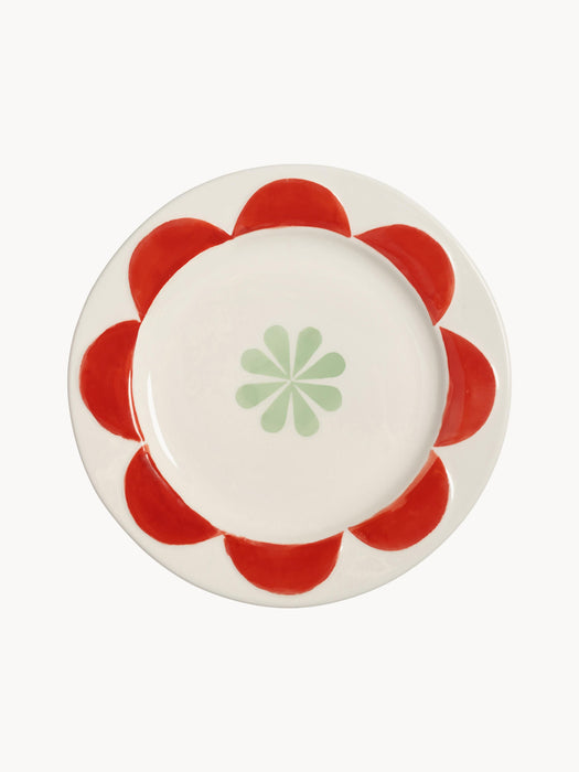 Handmade Dessert Plates Folk Set of 4