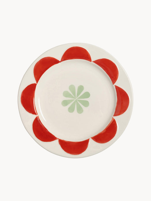 Handmade Dessert Plates Folk, Set of 4