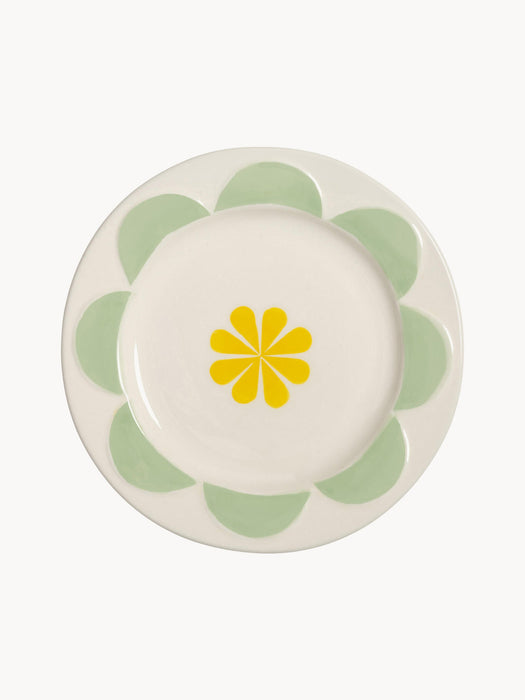 Handmade Dessert Plates Folk, Set of 4