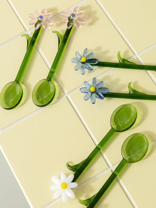 Handmade Borosilicate Spoons Flora, Set of 2