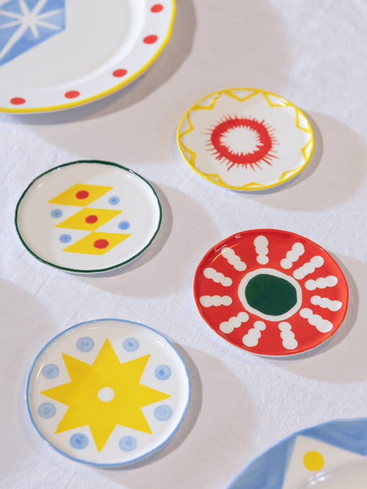 Hand-Painted Dessert Plates Festivo, Set of 4