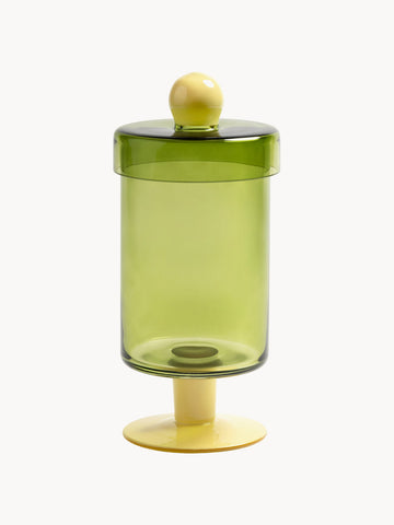 Handmade Tall Glass Storage Jar Duo