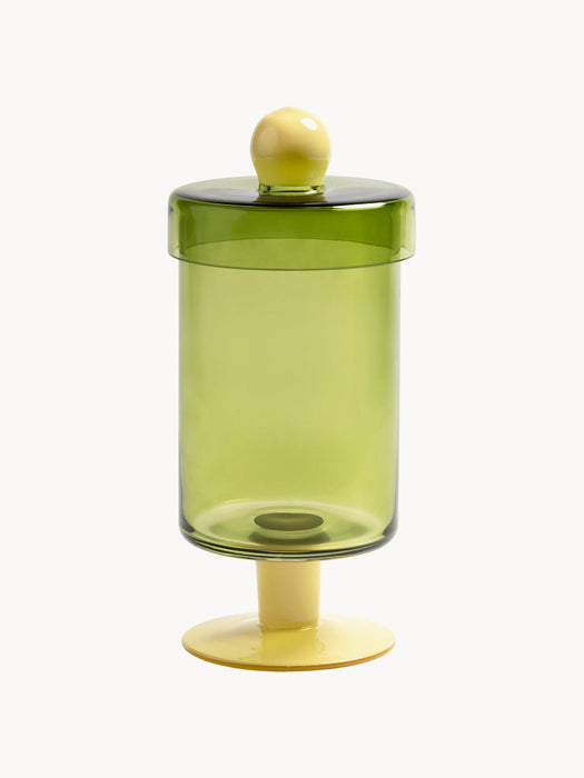 Handmade Tall Glass Storage Jar Duo