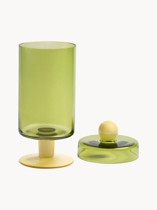 Handmade Tall Glass Storage Jar Duo