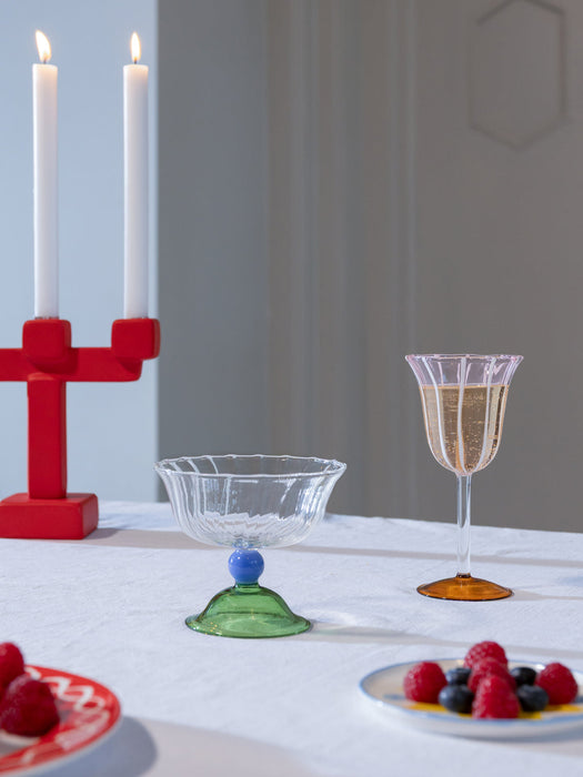 Handmade Borosilicate Champagne Coupes Tulip, Set of 2