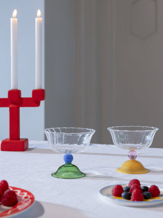 Handmade Borosilicate Champagne Coupes Tulip, Set of 2