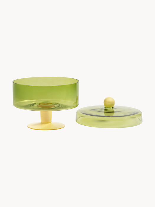 Handmade Glass Storage Jar Duo