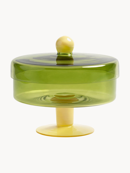 Handmade Glass Storage Jar Duo
