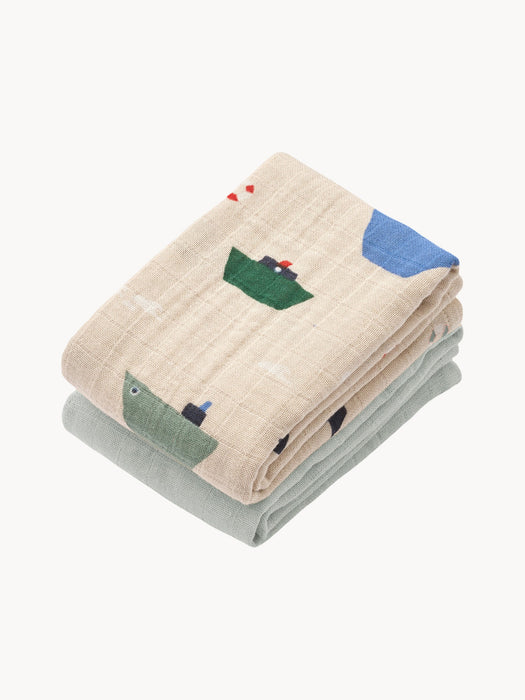 Organic Cotton Muslin Cloths Lewis Set of 2