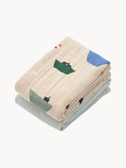 Lewis Organic Cotton Muslin Cloths, Set of 2