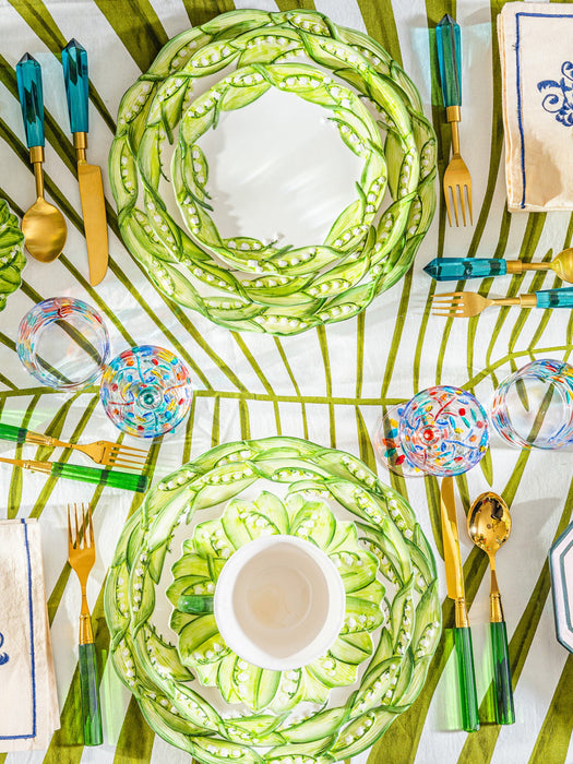 Hand-Painted Breakfast Plate Lily of the Valley