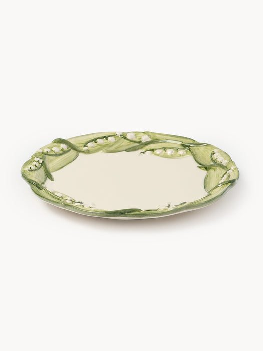 Hand-Painted Breakfast Plate Lily of the Valley