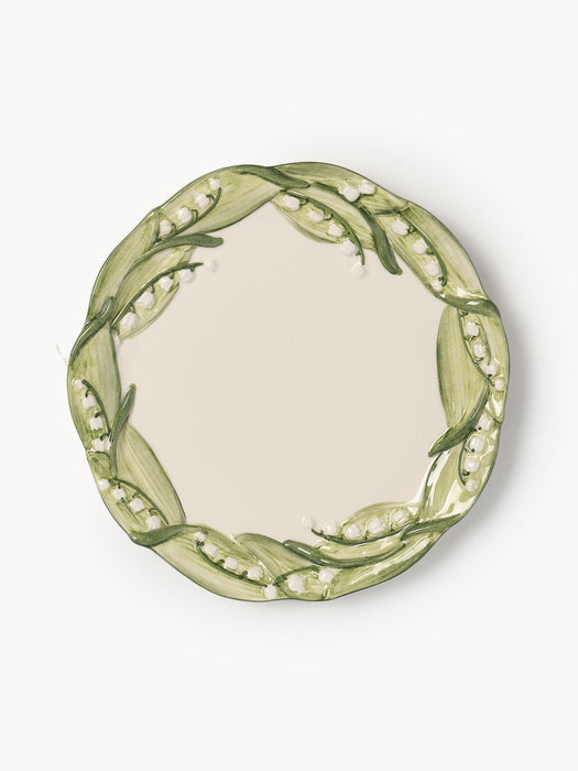 Hand-Painted Breakfast Plate Lily of the Valley