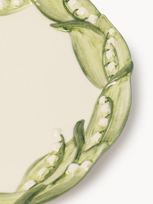 Hand-Painted Breakfast Plate Lily of the Valley