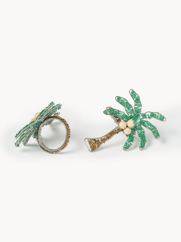 Palm Tree Napkin Rings, Set of 2