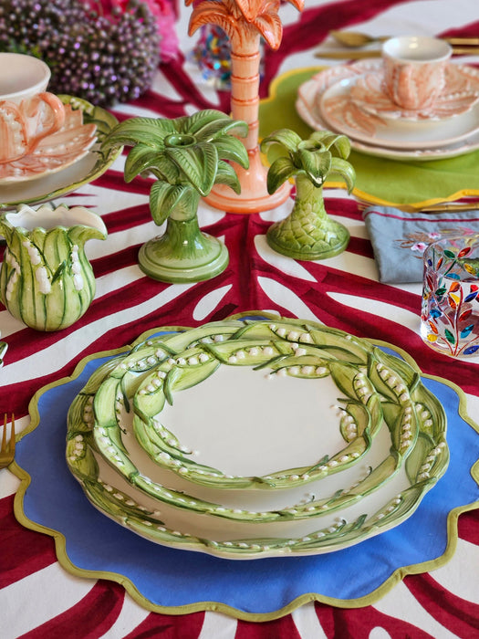 Hand-Painted Charger Plate Lily of the Valley
