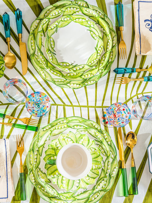Hand-Painted Charger Plate Lily of the Valley