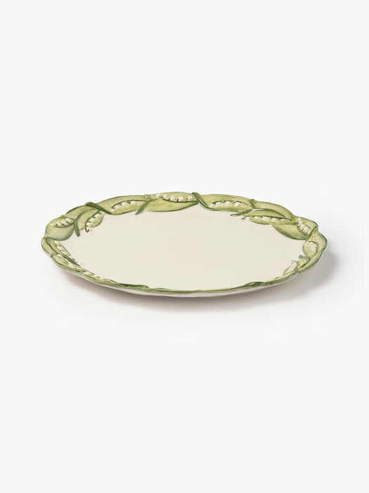 Hand-Painted Charger Plate Lily of the Valley