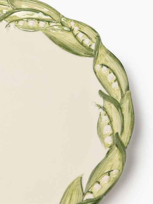 Hand-Painted Charger Plate Lily of the Valley