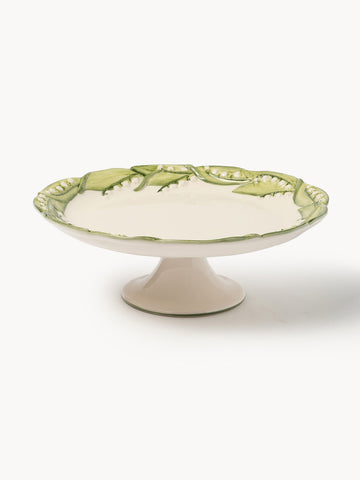 Lily of the Valley Hand-Painted Cake Stand