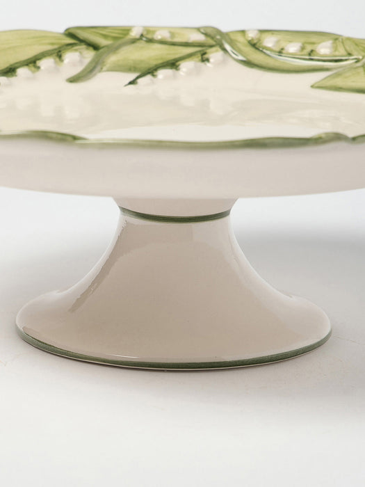 Lily of the Valley Hand-Painted Cake Stand