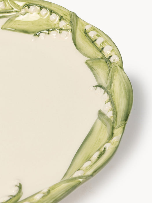 Lily of the Valley Hand-Painted Cake Stand