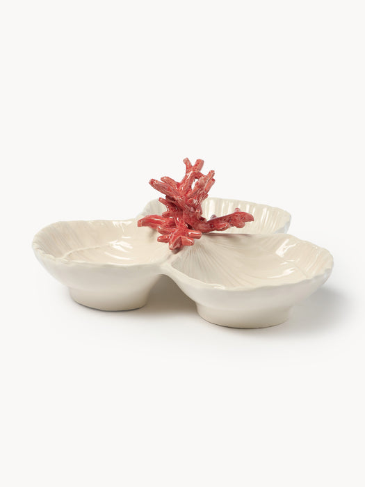 Hand-Painted Serving Platter Coral