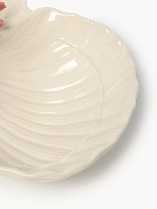 Hand-Painted Serving Platter Coral