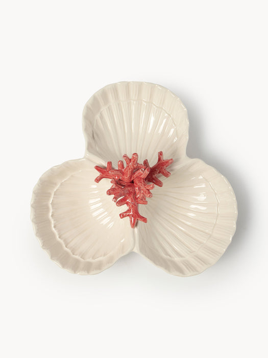 Hand-Painted Serving Platter Coral