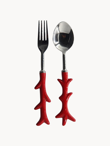 Coral Serving Cutlery Set, Set of 2