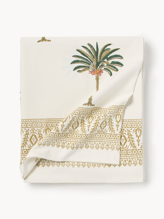 Hand-Printed Tablecloth Palm Tree