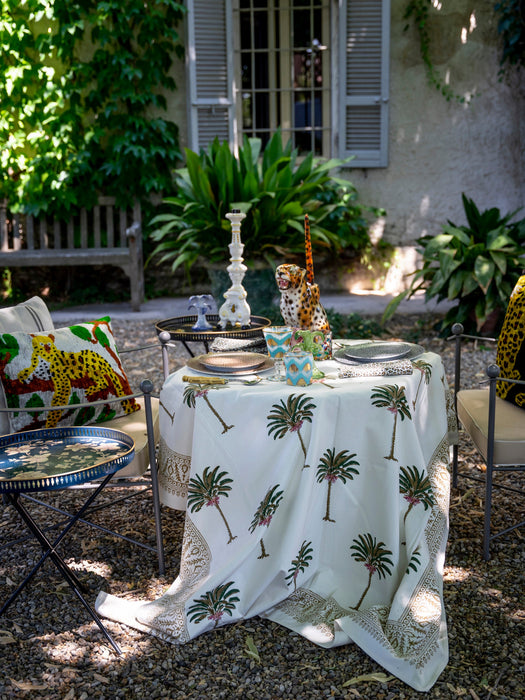 Hand-Printed Tablecloth Palm Tree