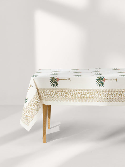 Hand-Printed Tablecloth Palm Tree