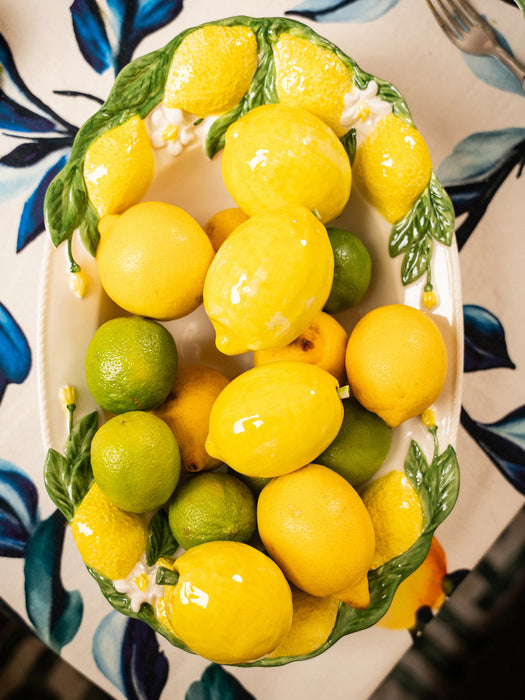 Hand-Painted Serving Platter Lemon