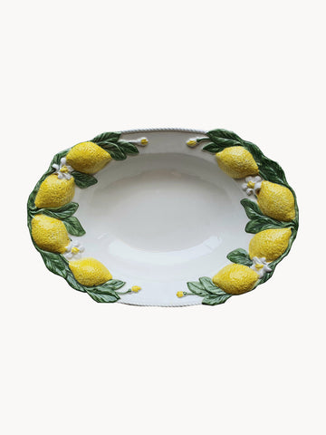 Lemon Hand-Painted Serving Platter