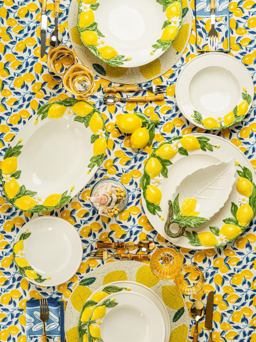 Hand-Painted Serving Platter Lemon