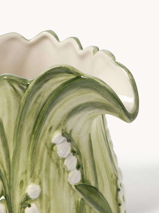Hand-Painted Milk Jug Lily of the Valley