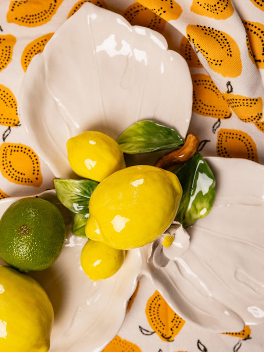 Hand-Painted Serving Platter Lemon