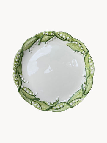 Lily of the Valley Hand-Painted Dinner Plate