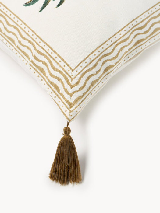 Tropical Hand-Painted Cotton Cushion Cover