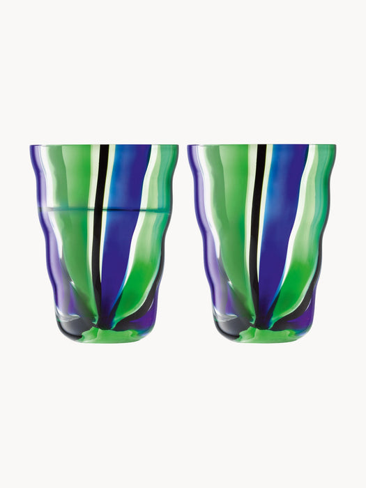 Mouth-Blown Tumblers Folk Set of 2