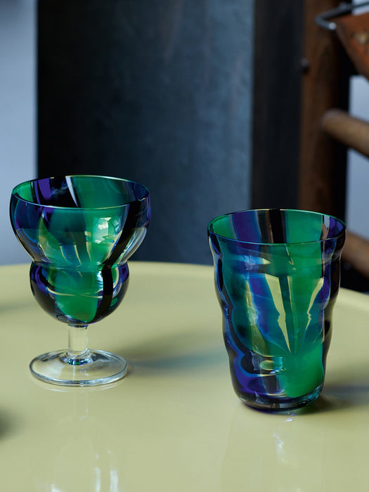 Mouth-Blown Tumblers Folk Set of 2