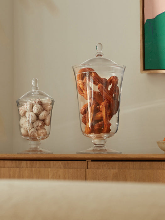 Mouth-Blown Glass Storage Serve