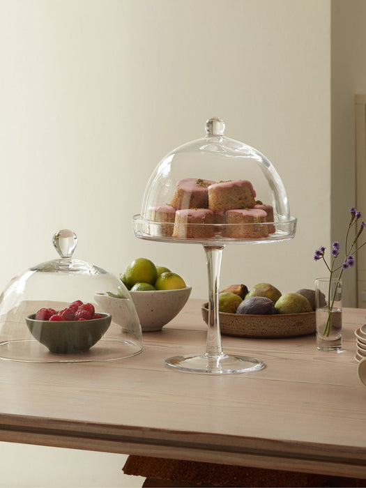 Mouth-Blown Glass Cake Stand Vienna with Lid
