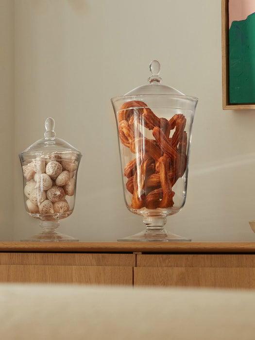 Mouth-Blown Glass Storage Serve